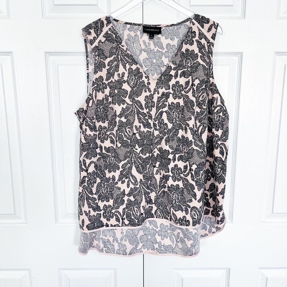 Lane Bryant Lace Print Sleeveless Blouse